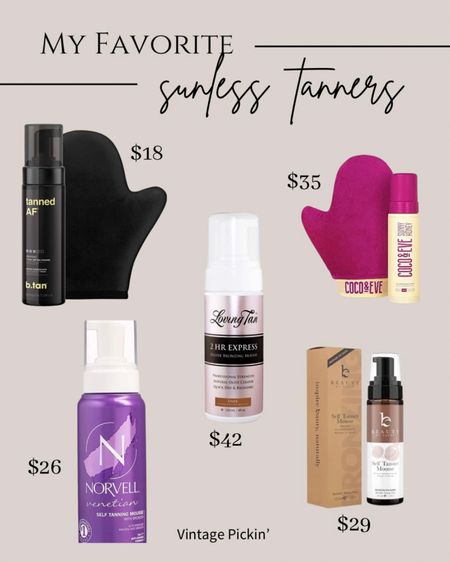 A few of my favorite sunless tanners! 
All under $50! 
I also linked a tanning essentials kit from Amazon! 

#LTKbeauty #LTKstyletip #LTKunder50