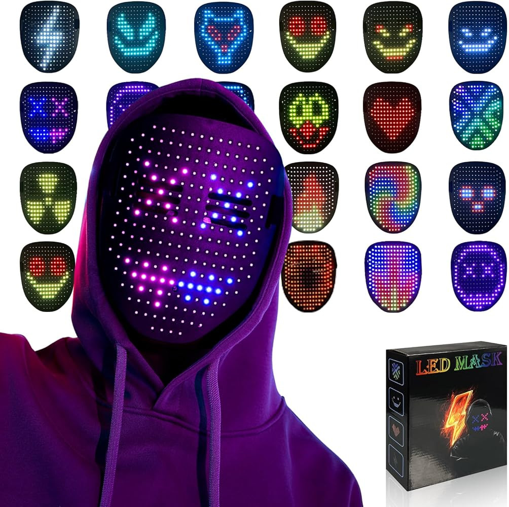 Led Mask Light up Mask with Gesture Sensing, Cool Glowing Toys Masks Great Gift for Halloween Chr... | Amazon (US)