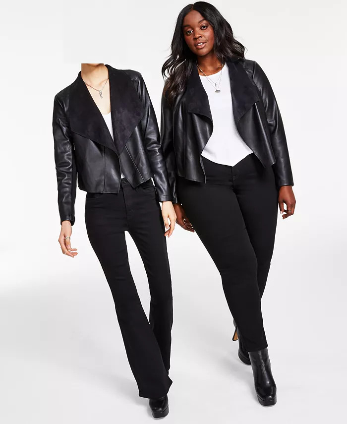 Bar III Faux-Leather Flyaway Jacket, XXS-4X, Created for Macy's  & Reviews - Jackets & Blazers - ... | Macys (US)