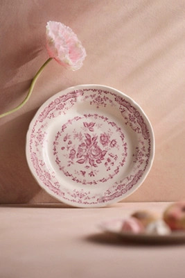 Pink Floral Dinner Plate | Anthropologie (US)