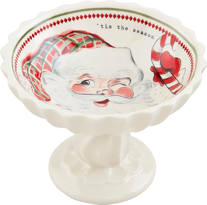 Mud Pie Vintage Christmas Candy Dish, Santa, 4 1/2" x 5 1/2" dia | Amazon (US)