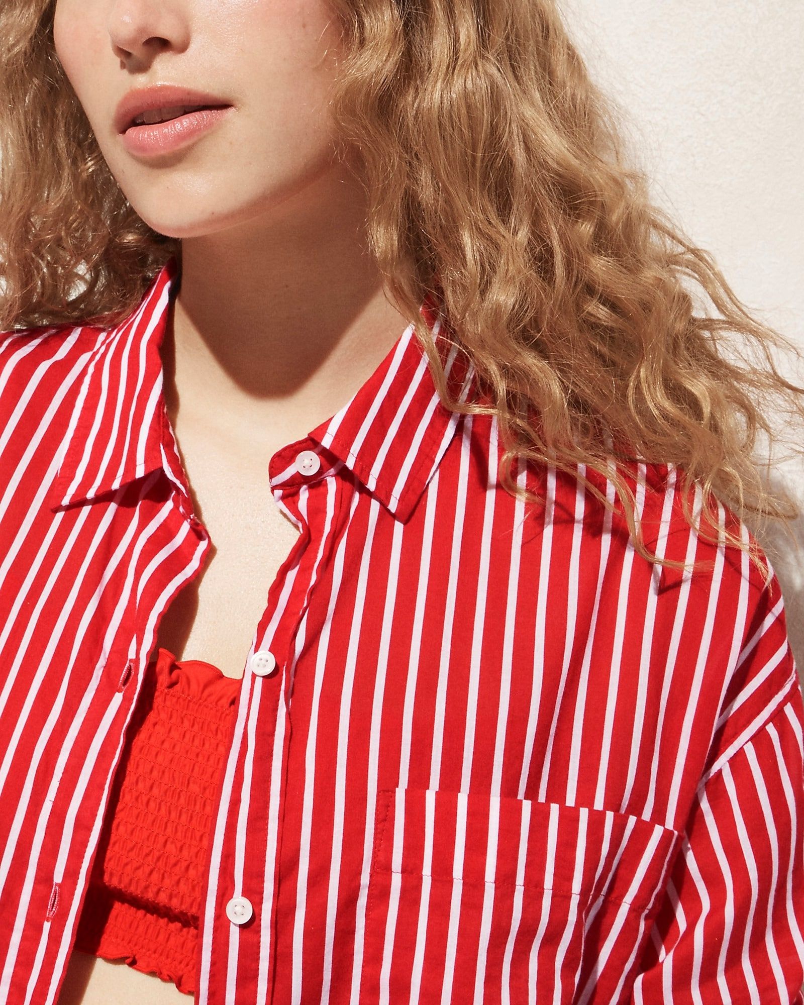 Cotton voile beach shirt in stripe | J.Crew US