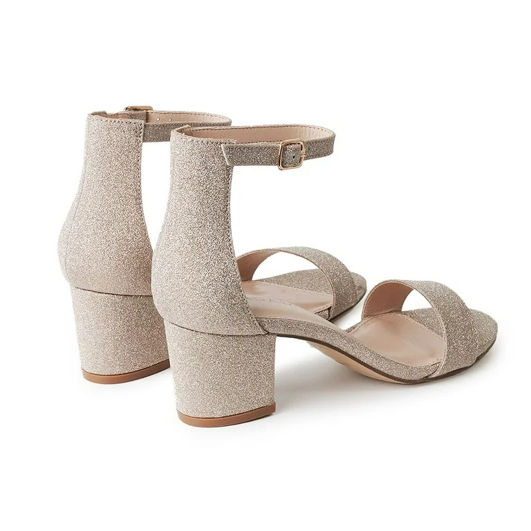 J.Adams Daisy Sandals for Women, Wide Ankle Strap Block Heel Block Heel Open Toe Shoes |Chunky He... | Walmart (US)