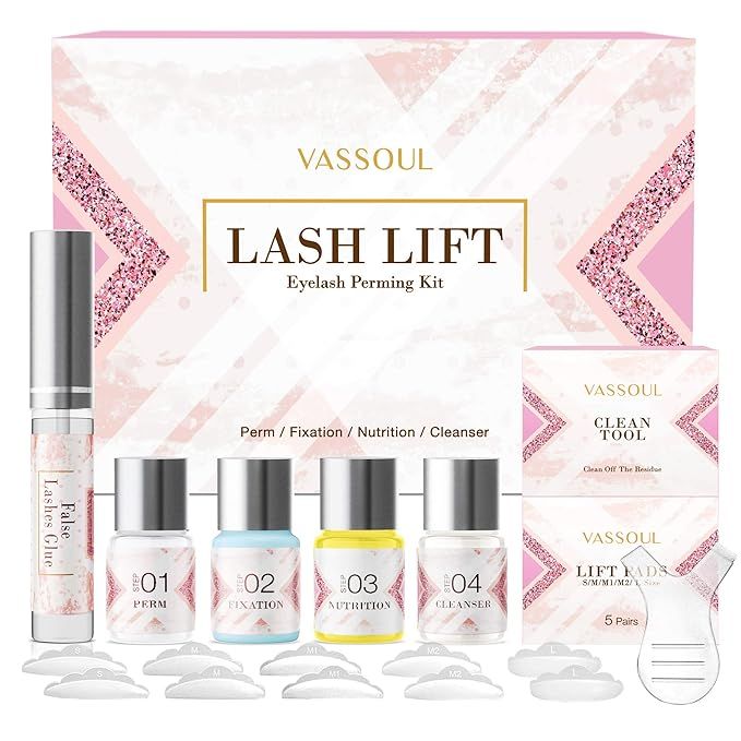 VASSOUL Lash Lift Kit, Eyelash Perm Kit, Professional Eyelash Lash Extensions, Lash Curling, Semi... | Amazon (US)
