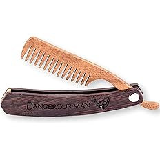 Wooden Beard Comb for Men Folding Pocket Comb for Moustache Beard & Hair Walnut Combs with the En... | Amazon (US)