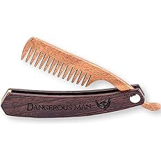 Wooden Beard Comb for Men Folding Pocket Comb for Moustache Beard & Hair Walnut Combs with the En... | Amazon (US)