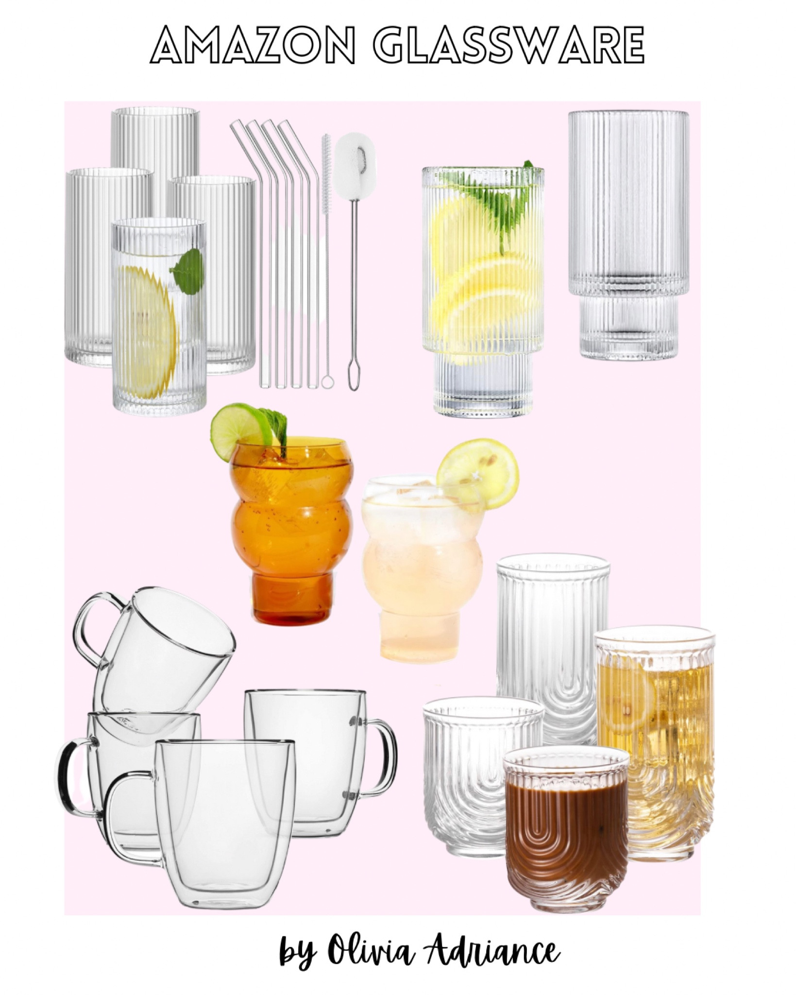 My favorite glassware from Amazon. Perfect for coffee, cocktails, or anything in between!