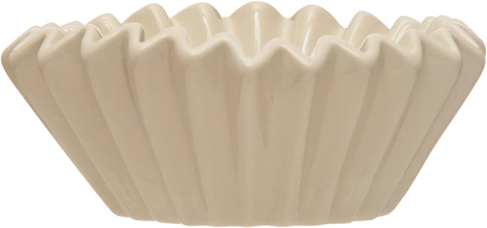 Creative Co-Op Fluted Stoneware, White Bowl | Amazon (US)
