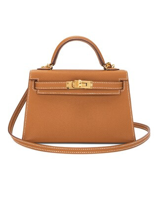 FWRD Renew Hermes Epsom Kelly 20 Handbag in Gold | FWRD | FWRD 
