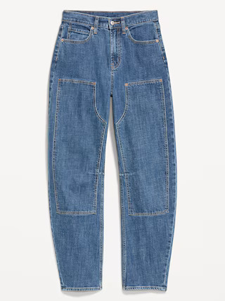 High-Waisted Baggy Barrel Utility Jeans | Old Navy (US)