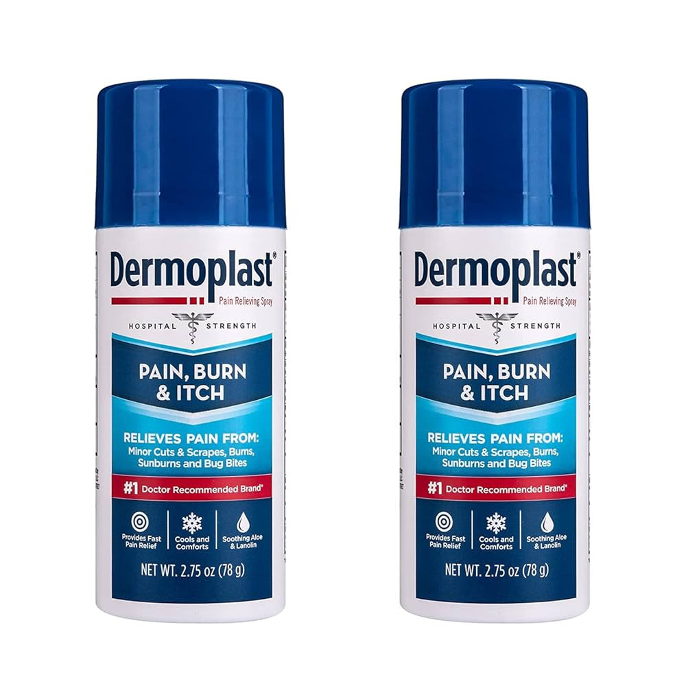 Dermoplast Pain, Burn & Itch Relief Spray for Minor Cuts, Burns and Bug Bites, 2.75 Oz, Pack of 2... | Amazon (US)