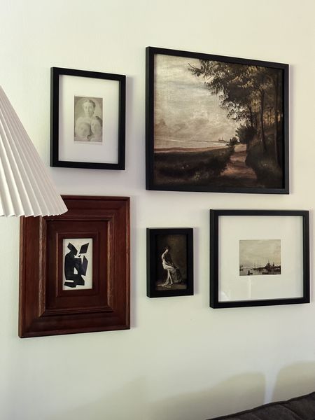 Gallery wall using a mix of antique and modern art, landscape, nautical, abstract, portrait 

#LTKstyletip #LTKhome #LTKunder50