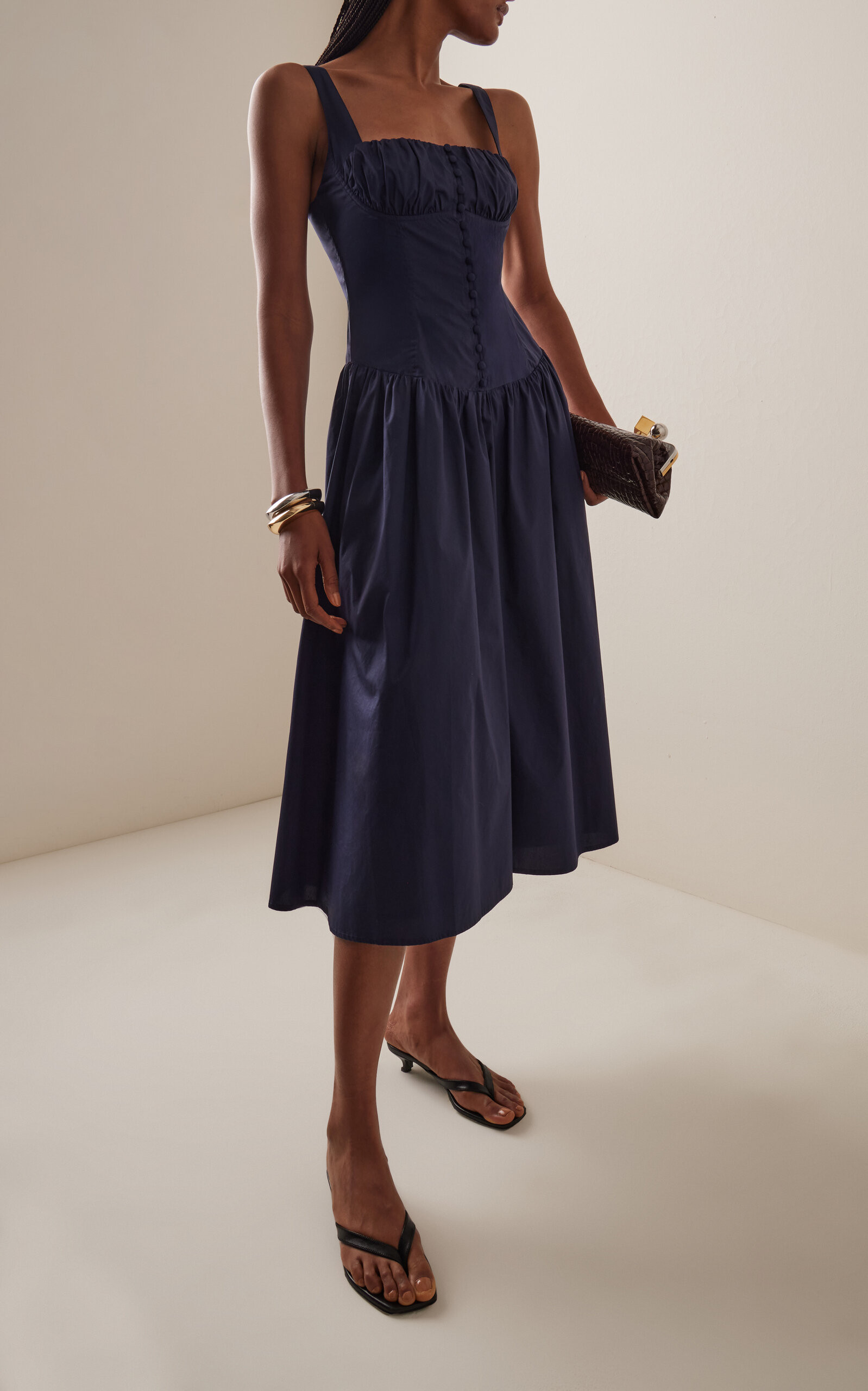 Emmett Corset Poplin Midi Dress | Moda Operandi (Global)