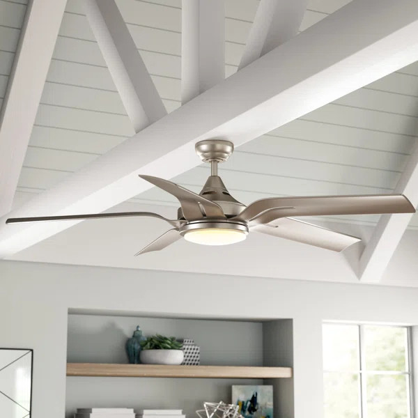 56" Hessle 5 - Blade LED Standard Ceiling Fan with Remote Control and Light Kit Included | Wayfair North America