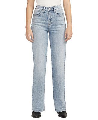 Silver Jeans Co. Women's Highly Desirable High Rise Trouser Leg Jeans - Macy's | Macy's