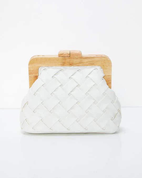Callie Woven Faux Leather Clutch | VICI Collection