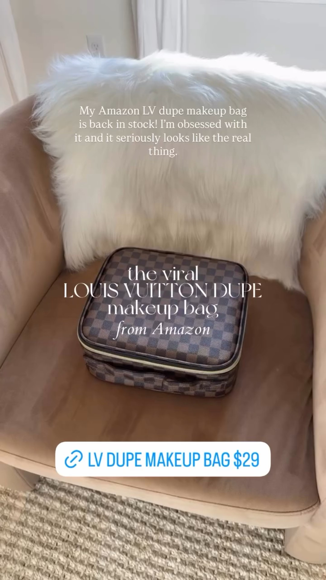 My Amazon LV dupe makeup bag is back in stock! I’m obsessed with it and it seriously looks like the real thing. For $29 it’s a MUST



#LTKCyberWeek #LTKGiftGuide #LTKHoliday