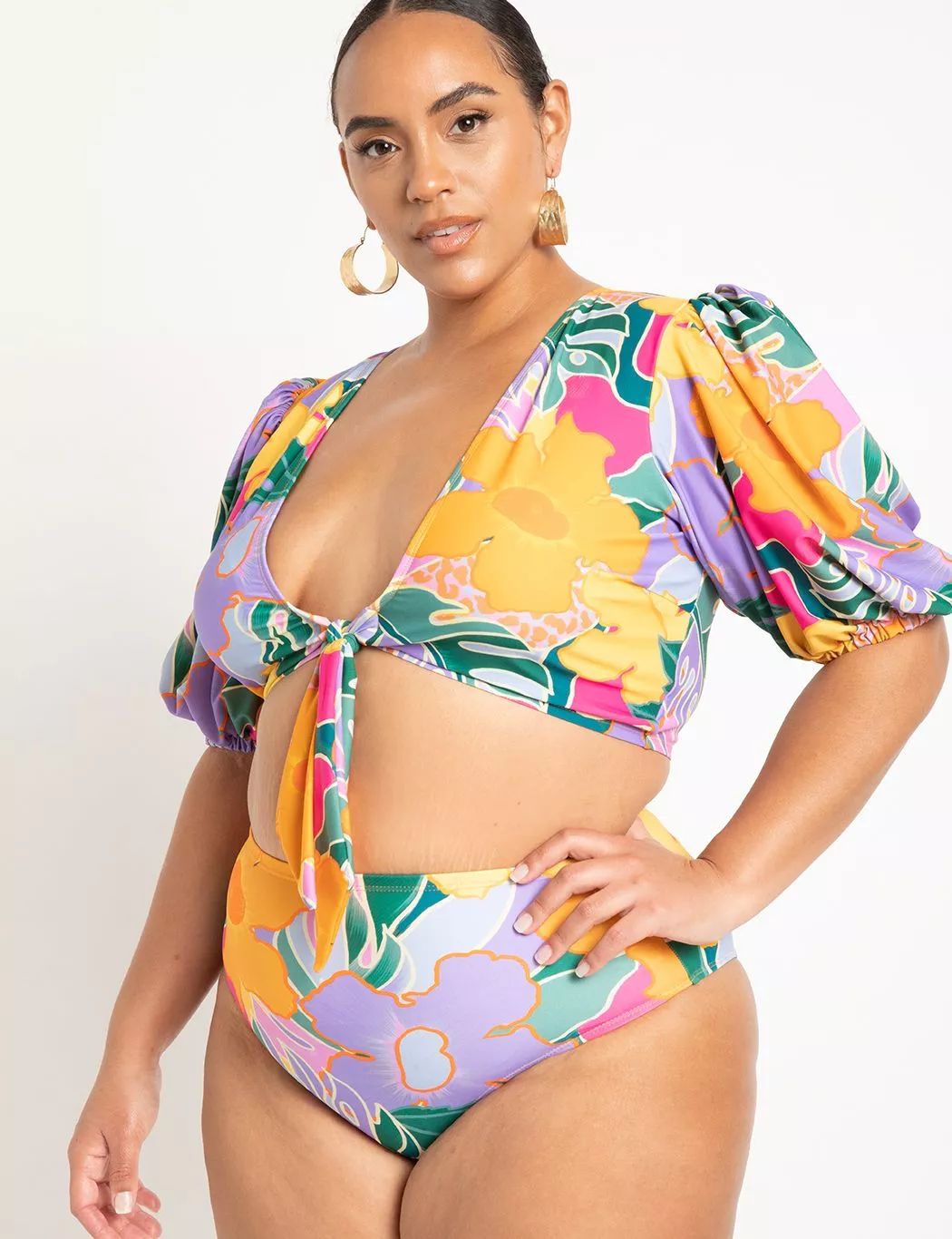 High Waisted Bikini Bottom | Women's Plus Size Swimwear | ELOQUII | Eloquii