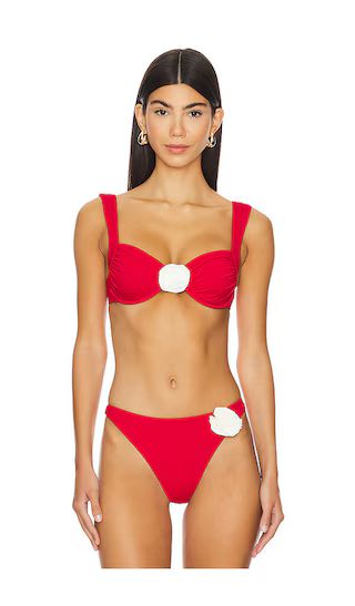 Stella Bikini Top in Lipstick Red & Cream | Revolve Clothing (Global)