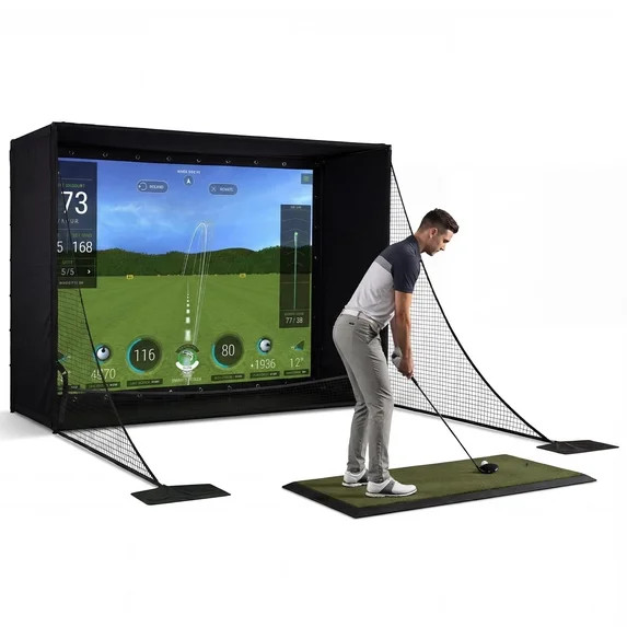 10 x 8 ft Golf Hitting Net with HD Impact Screen, Indoor Golf Simulator Cage with Frame & Side Sa... | Walmart (US)