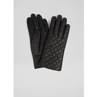 Georgie Black Quilted Gloves, Black | L.K. Bennett (UK)