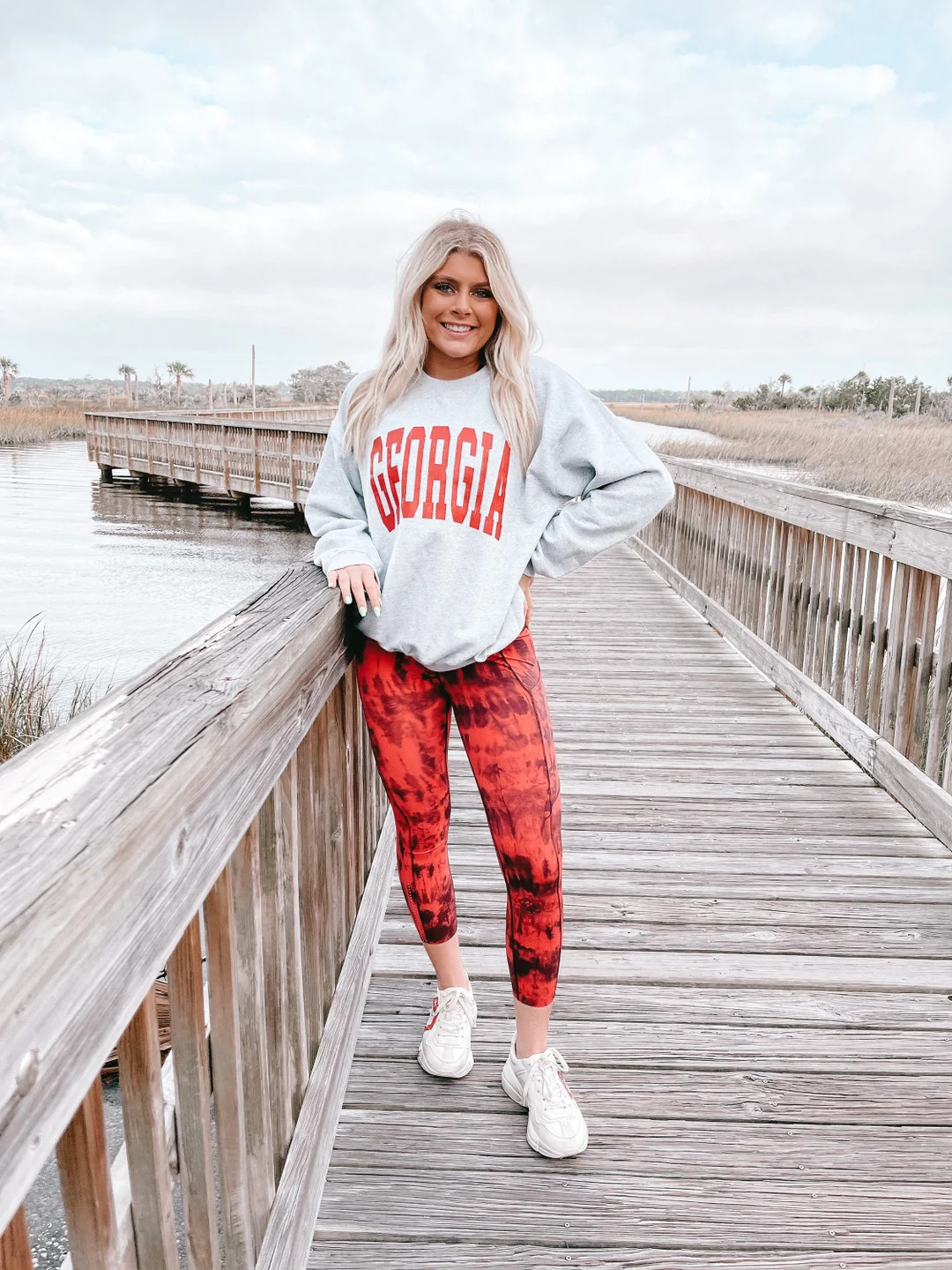 Georgia Distressed Crewneck, Trendy Crewneck, Oversized Crewneck, Gift for Her, Aesthetic Sweatsh... | Etsy (US)