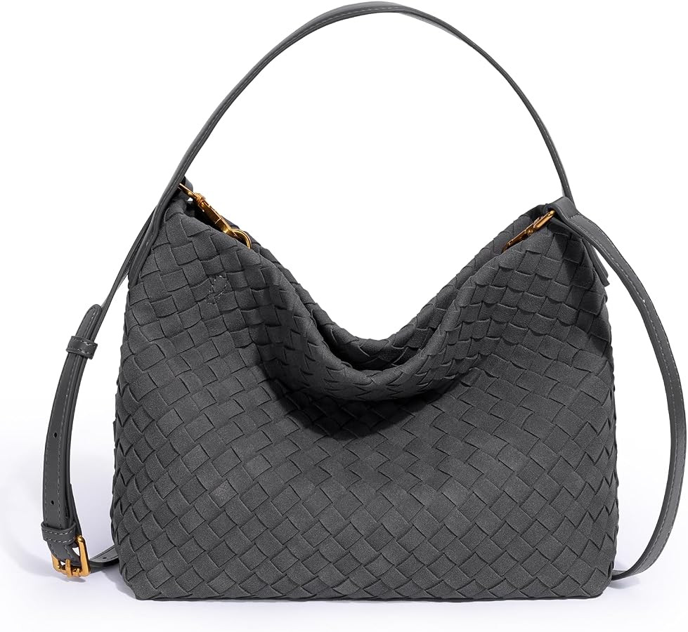 Woven Tote Bag for Women Designer Shoulder Handbag Leather Top Handle Hobo Purses | Amazon (US)