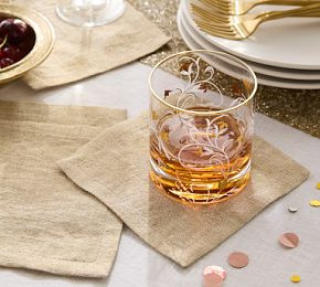 Shimmer Linen Cocktail Coasters - Set of 4 | Pottery Barn (US)