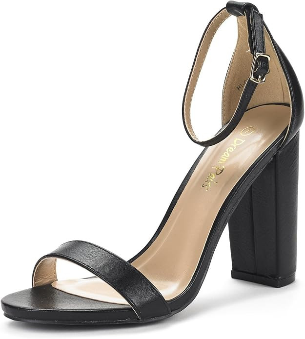 DREAM PAIRS Women's Hi-Chunk High Heel Pump Sandals | Amazon (US)