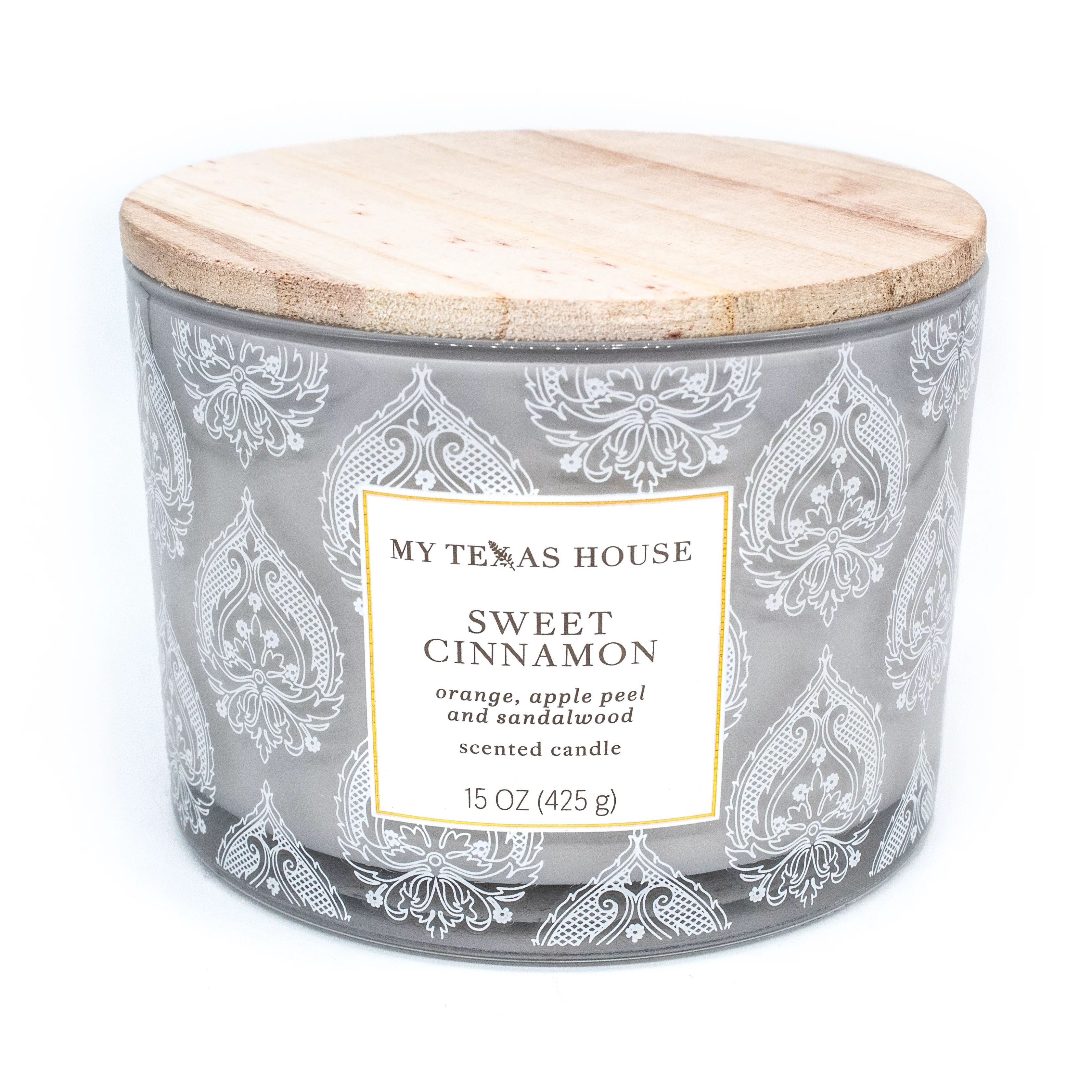 My Texas House, Sweet Cinnamon 3-wick Candle, 15oz with 35-40 hr Burn Time - Walmart.com | Walmart (US)