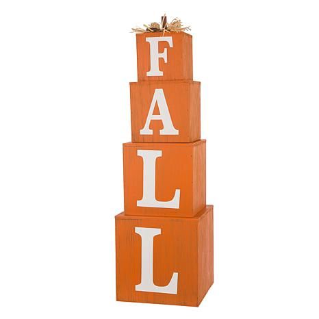 Glitzhome 38in.H Wooden FALL Nested Box Décor - 20648874 | HSN | HSN