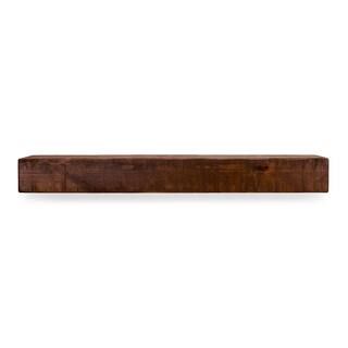 Dogberry Collections Rustic 60 in. Mahogany Cap-Shelf Mantel m-rust-6005-mhog-none | The Home Depot
