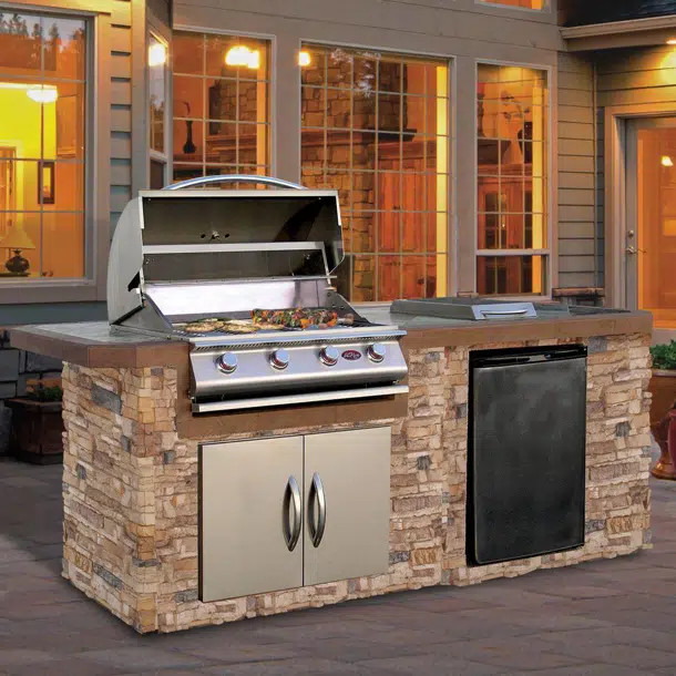 3 -Piece 4-Burner Liquid Propane BBQ Grill Islands | Wayfair North America