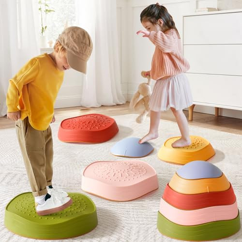 Tiny Land Stepping Stones for Kids, 5pcs Non-Slip Toddler, Sensory for Promoting Toddler's Balance & Coordination Skills, Stepping Stones for Toddlers 3-5 | Amazon (US)