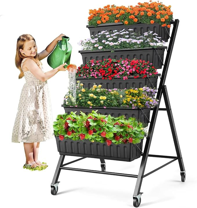 SEJOV 4FT Vertical Raised Garden Bed, 5-Tier Vertical Garden Planter with Drainage System, Larger... | Amazon (US)