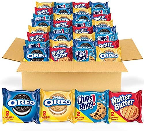 OREO Original, OREO Golden, CHIPS AHOY! & Nutter Butter Cookie Snacks Variety Pack, Holiday Chris... | Amazon (US)