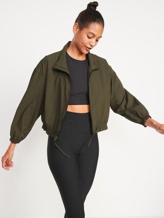StretchTech Loose Cropped Full-Zip Jacket for Women | Old Navy (CA)