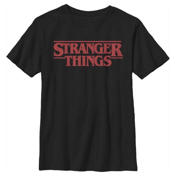 Boy's Stranger Things Bold Logo  Graphic Tee Black X Large - Walmart.com | Walmart (US)