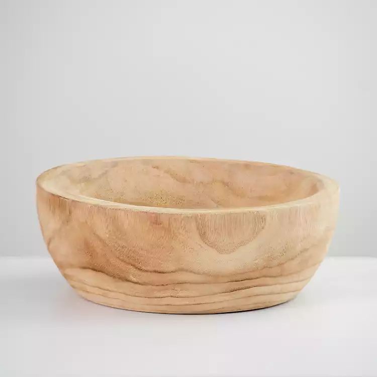 New! Natural Paulownia Wood Bowl | Kirkland's Home
