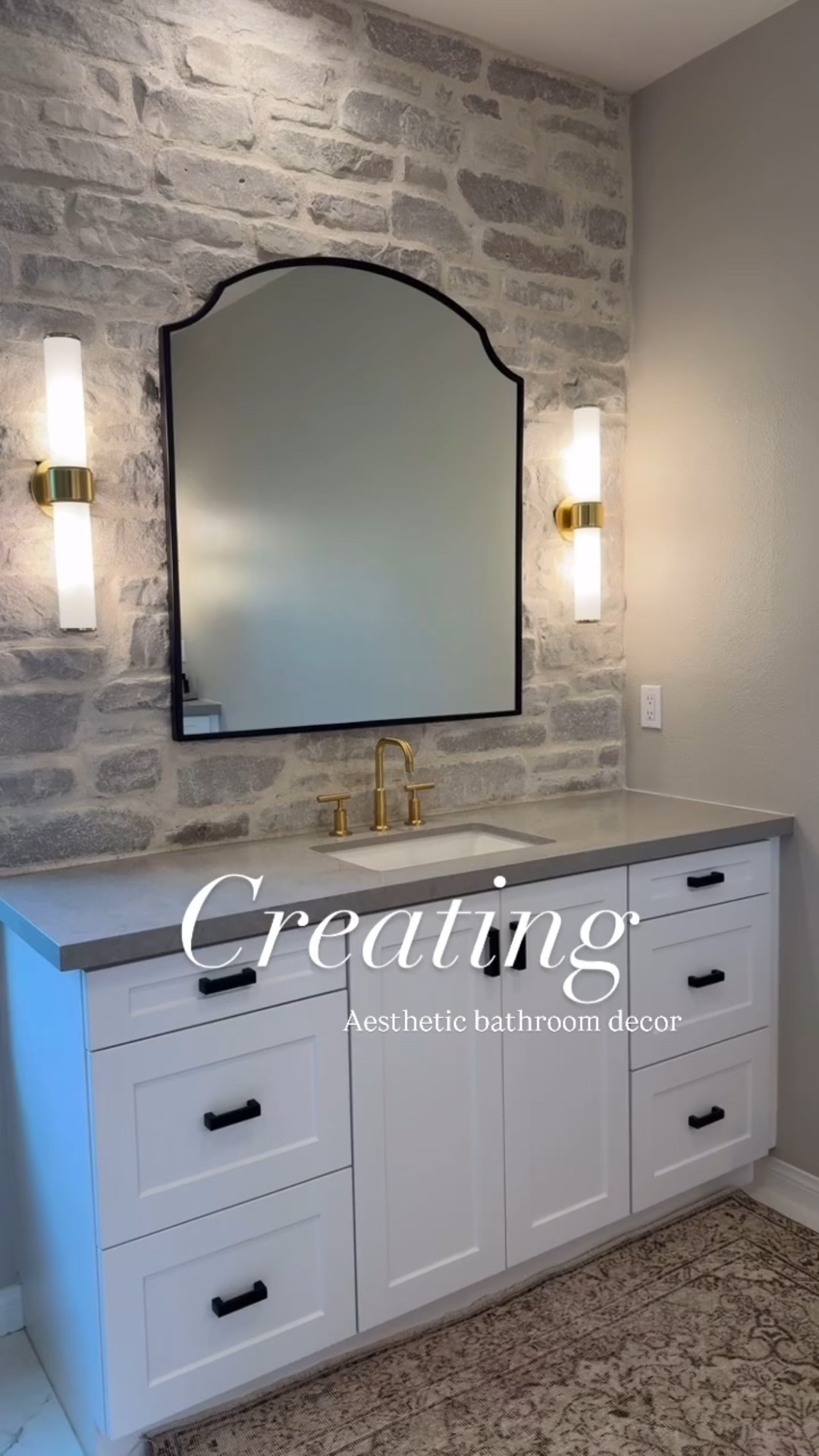 Bathroom details.
.
NOTE: vintage stone bowls are 1 of 1. Mine will vary from the others linked because it’s a natural material. #bathroom #bathroomstyling 