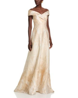 Metallic Jacquard Off-the-Shoulder Gown | Bloomingdale's (US)