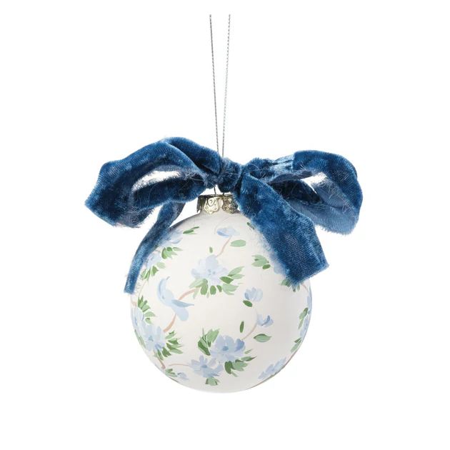 Limited Edition Hand Painted Floral Toile Ornament | Cailini Coastal