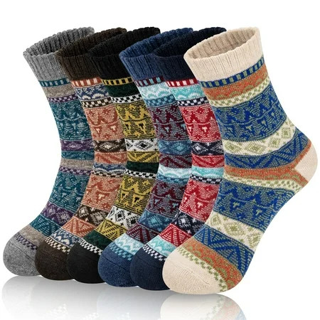 Loritta 6 Pairs Womens Wool Socks Thermal Hiking Winter Boot Warm Thick Cozy Crew Comfy Socks Size 5-9 | Walmart (US)