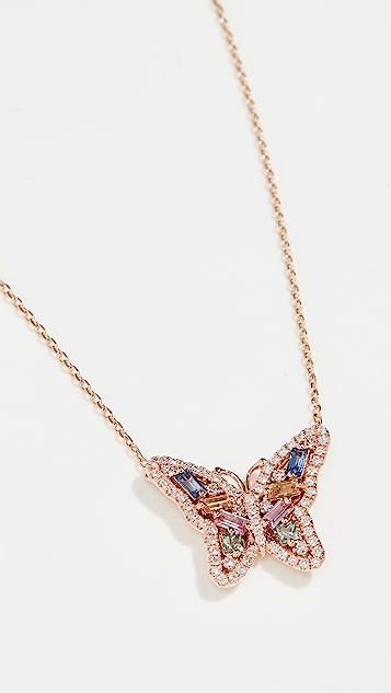18k Rose Gold Pastel Fireworks Butterfly Necklace | Shopbop