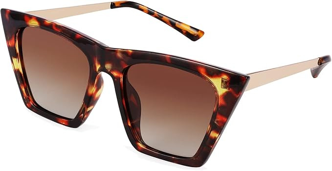 FEISEDY Vintage Polarized Square Cat Eye Sunglasses Women Trendy Fashion Cateye Polarized Sunglas... | Amazon (US)