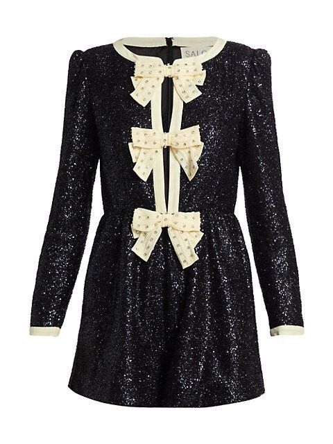 Saloni Camille Sequin Bow Playsuit | Saks Fifth Avenue
