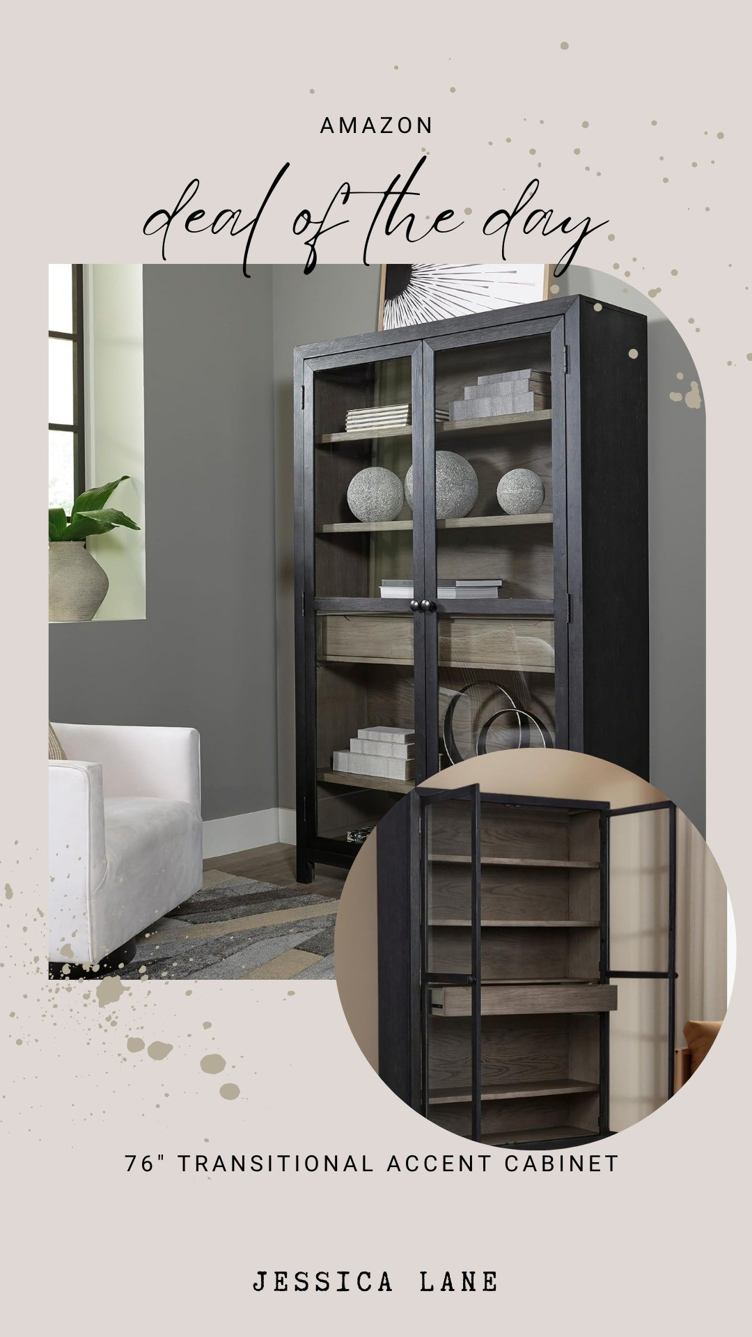 Standing at 76 inches, this rectangular accent display cabinet offers a transitional look for any room. The glass doors allow for a clean view of your favorite decor and curated collections. #interiorstyling #homeorganization #amazonhome

#LTKSaleAlert #LTKHome