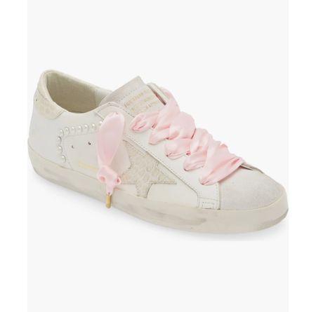 Women’s golden goose sneakers with pearls and pink ribbon laces 

Casual shoes 

#LTKFestival #LTKShoeCrush #LTKGiftGuide