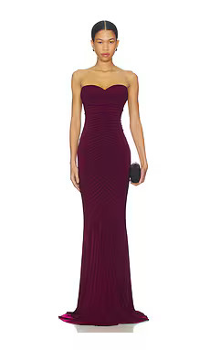 x REVOLVE Strapless Shirred Front Fishtail Gown
                    
                    Norma Ka... | Revolve Clothing (Global)