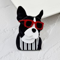 Very Cute Black & White French Bulldog With Red Sunglasses Large Acrylic Costume Brooch - 6.5cm High | Etsy (UK)